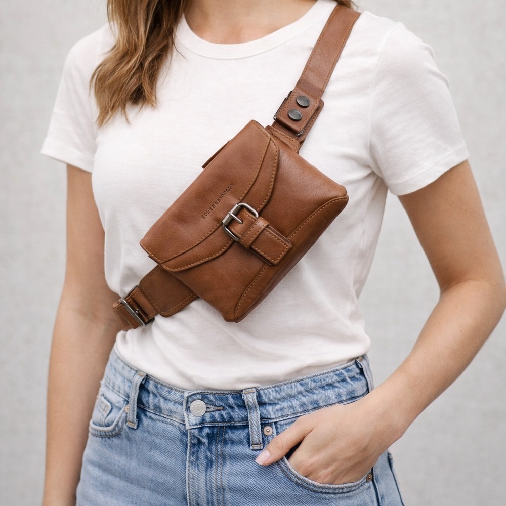 Spikes and Arrow Leather Crossbody Bag